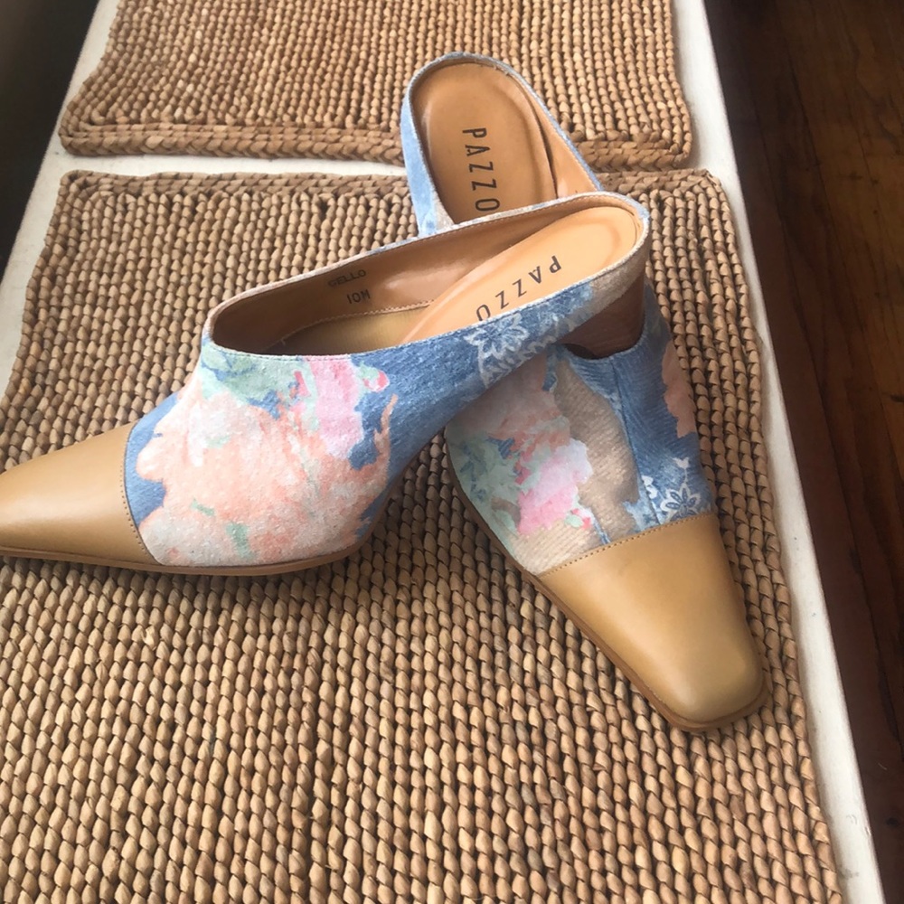 3 1/2 inch Print Leather Mule